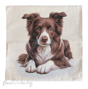 КАЛЪФКА за възглавничка, КУЧЕ КОЛИ,  45/45см.