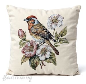 КАЛЪФКА за възглавничка, ВРАБЧЕ,  45/45см.