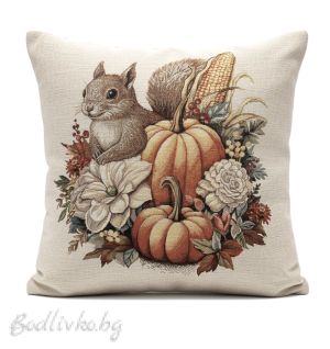 КАЛЪФКА за възглавничка, КАТЕРИЧКА С ТИКВИ,  45/45см.