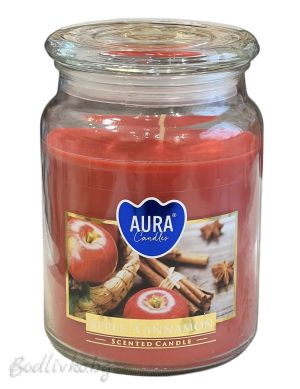 АРОМАТНА СВЕЩ, Aura, Ябълка и канела, 15см.