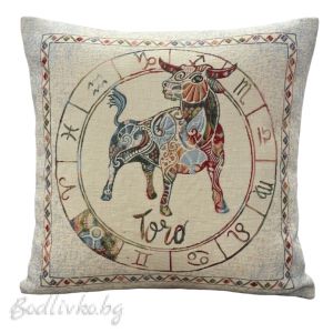 КАЛЪФКА за възглавничка, Зодия Телец, 45/45см.