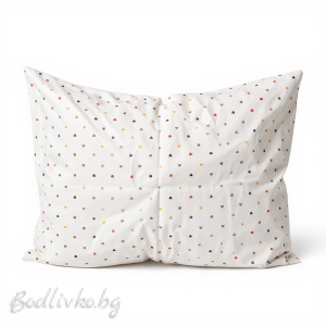 КОМПЛЕКТ ЗА СПАЛНЯ, Малки цветни сърца– 100% натурален памук (Ранфорс), 4 части 