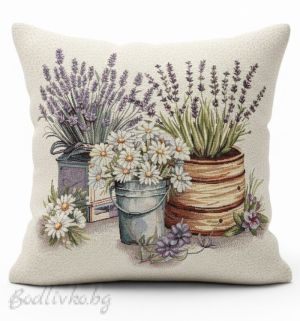 КАЛЪФКА за възглавничка, Букет от лавандули , 45/45см.