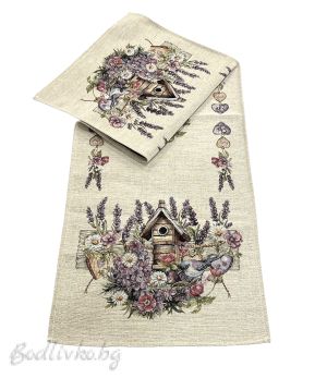 ЖАКАРДОВ ТИШЛАЙФЕР, Къщичка с лавандули 40/100 СМ.