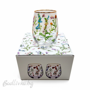 Стъклени чаши четири броя, Danny Home, красиво декорирани