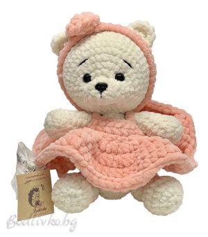 Мече, Ръчно изработено, Розова красавица, 22см.