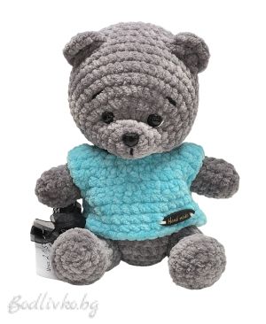 Мече, Ръчно изработено, Сивушко, 22см.