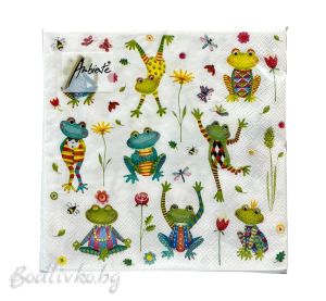 Салфетки, Ambiente, Жаби, 20 броя в опаковка