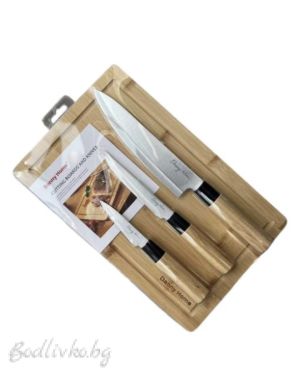 Комплект ножове, Danny Home, с бамбукови дръжки
