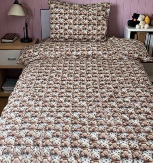 Спален комплект за единично легло, Мечета, 100% памук/ 5Д, ранфорс, 3 части
