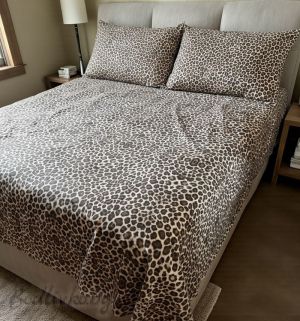 СПАЛЕН КОМПЛЕКТ, Леопард  100% натурален памук (ПОПЛИН), 4 части