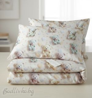 КОМПЛЕКТ ЗА СПАЛНЯ, Мечета в пастелни тоново 3Д – 100% натурален памук (Ранфорс), 4 части 