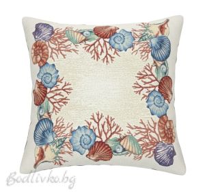 КАЛЪФКА за възглавничка, Морски миди и охлюви, 45/45см.