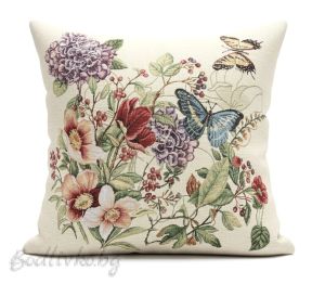 КАЛЪФКА за възглавничка, Пеперуди и цветя, 45/45см.