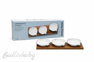 Купички с дървена поставка, Danny home, форма на рибки