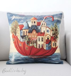 КАЛЪФКА за възглавничка, Чадър- лодка, 45/45см.