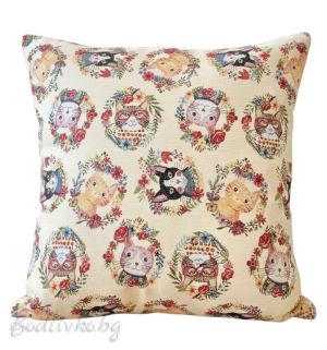 КАЛЪФКА за възглавничка, Котенца, 45/45см.