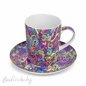 Порцеланова чаша за кафе или чай в кутия, Lancaster, 300мл. , Абстракт