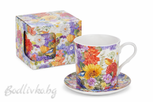 Порцеланова чаша за кафе или чай в кутия, Lancaster, 300мл., Флорална