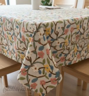 ПОКРИВКА ЗА МАСА, Цветя 5D, ХИДРОФОБИРАНА