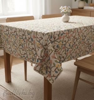 ПОКРИВКА ЗА МАСА, Цветя 5D, ХИДРОФОБИРАНА