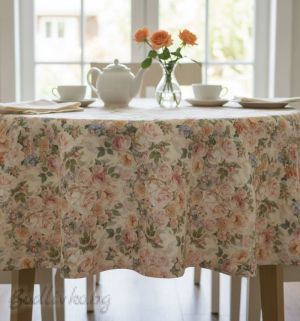 ПОКРИВКА ЗА МАСА, Пастелни рози  , ХИДРОФОБИРАНА