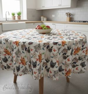 ПОКРИВКА ЗА МАСА, Котки 5D, ХИДРОФОБИРАНА