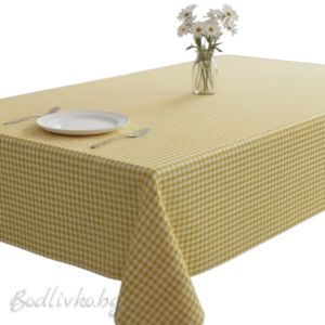 ПОКРИВКА ЗА МАСА, Каре- жълто  ХИДРОФОБИРАНА