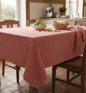ПОКРИВКА ЗА МАСА, Каре- червено,  ХИДРОФОБИРАНА