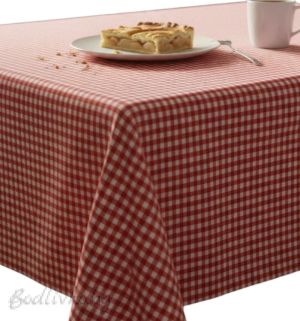 ПОКРИВКА ЗА МАСА, Каре- червено,  ХИДРОФОБИРАНА