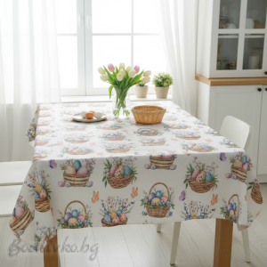 ПОКРИВКА ЗА МАСА, Великден Кошничка с яйца, ХИДРОФОБИРАНА