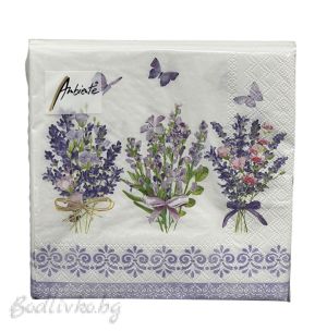 Салфетки, Ambiente, Лавандули, 20 броя в опаковка