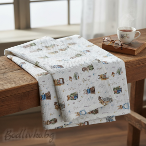 ПОКРИВКА ЗА ЛЕГЛО/ ОДЕЯЛО– ПИКЕ- Животинки,  100%  памук