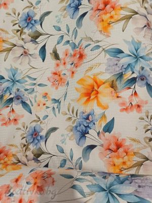 ПОКРИВКА ЗА ЛЕГЛО/ ОДЕЯЛО– ПИКЕ-Цветя, 100%  памук