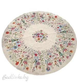 ПОКРИВКА ЗА МАСА ЖАКАРД, НЕЖЕН БУКЕТ, Ф140СМ. 