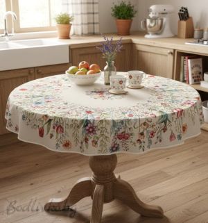 ПОКРИВКА ЗА МАСА ЖАКАРД, НЕЖЕН БУКЕТ, Ф140СМ. 