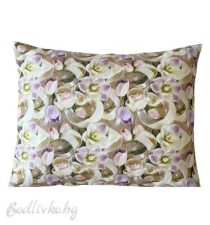 КАЛЪФКА за възглавница, ЛАЛЕТА с панделки, 50/70см. 