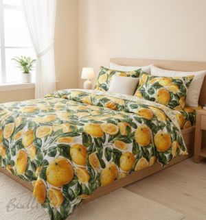 СПАЛЕН КОМПЛЕКТ,  ЕДРИ ЛИМОНИ, 100% памук/ 5Д, ранфорс, 5 части
