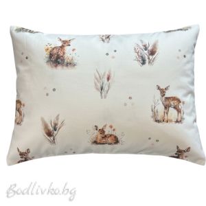 КАЛЪФКА за възглавница, Сърнички, 50/70см., 100% натурален памук, поплин  