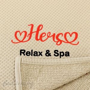 Хавлия за SPA и сауна с бродерия HERS – Relax & Spa, 80×145 см, 100% НАТУРАЛЕН памук